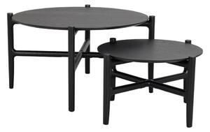 Černý odkládací stolek z dubového dřeva Rowico Holton, ø 80 cm