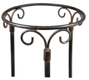 Černý antik kovový stojan na 2květináče – 35x33x79 cm