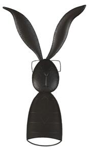 Veliká kovová dekorace králík v pruhovaném triku s brýlemi – 30x11x67 cm