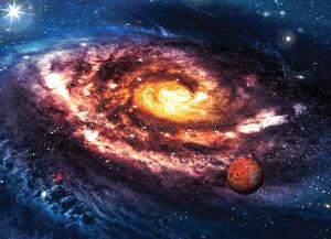 Malvis ® Tapeta Zářivá galaxie Vel. (šířka x výška): 144 x 105 cm