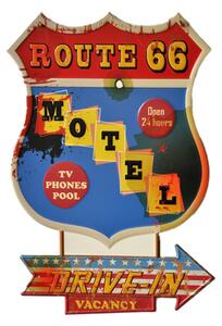 Nástěnná kovová cedule Motel Route 66 – 43x1x63 cm