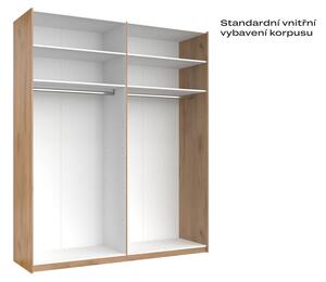 Skříň s posuvnými dveřmi 2.0x2.4m (Dveře Mat Láva/Zrcadlo), série N Luna