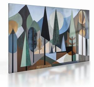 Skleněný obraz - Přírodní geometrická abstrakce II. (70x50 cm)