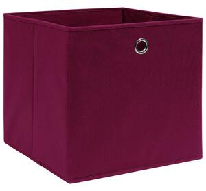 Úložné boxy 10 ks tmavě červené 32 x 32 x 32 cm textil
