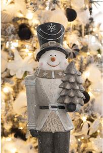 Vánoční dekorace Socha Stříbrná 25*20*82 cm – 25x20x82 cm