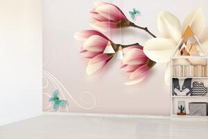 Malvis ® Tapeta Magnolie s dekorací Vel. (šířka x výška): 144 x 105 cm