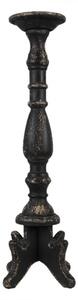 Černý antik dřevěný svícen Irish – 21x60 cm