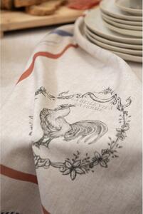 Béžový bavlněný běhoun s kohoutem Devine French Roster – 50x140 cm