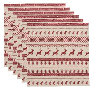Textilní ubrousky Nordic Christmas (6ks) – 40x40 cm