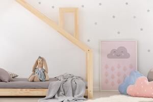 Domečková patrová dětská postel z masivního dřeva 90x200 cm v přírodní barvě Mila DMP Rozměr: 120x200 cm