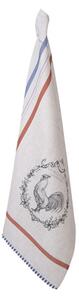 Béžová bavlněná utěrka s kohoutem Devine French Roster I – 50x70 cm