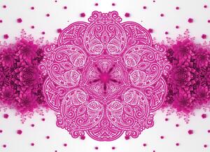 Malvis ® Tapeta Růžová mandala s květy Vel. (šířka x výška): 144 x 105 cm