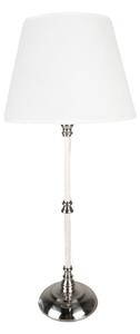 Stříbrná stolní lampa s bílým stínidlem – 18x44 cm