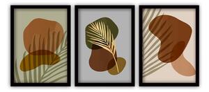 Sada 3 obrazů v černém rámu Vavien Artwork Palm Leaves, 35 x 45 cm