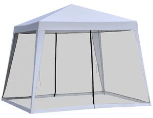 Zahradní pavillon Outsunny - party stan s voděodolnou střechou a moskytiérou, kov + polyester, Šedý, 3 x 3 m | Aosom