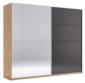 Skříň s posuvnými dveřmi 2,5x2,1m (Dveře Mat Láva/Zrcadlo), série N Luna