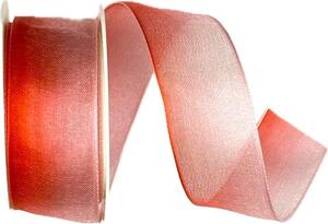 Stuha taftová DUO COLOR RED červeno bílá 25mm x 2m (12,-Kč/m)