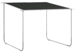 Outsunny Pergola, cca 3 x 3m Pavilon, Pokrytí na Terasu s UV Ochranu, Písky, Zahradní Altán, Altán na Terasu s Kolečky pro Balkon, Oxford, Tmavě šedá