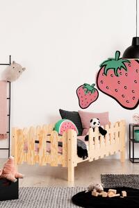 Domečková patrová dětská postel z masivního dřeva 90x200 cm v přírodní barvě Mila DMP Rozměr: 70x180 cm, Vstup do postýlky: Pravá
