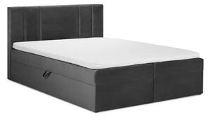Tmavě šedá sametová dvoulůžková postel Mazzini Beds Afra, 140 x 200 cm