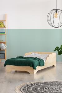 Domečková patrová dětská postel z masivního dřeva 90x200 cm v přírodní barvě Mila DMP Rozměr: 60x120 cm