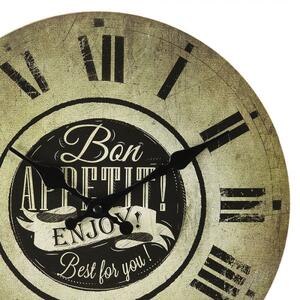 Nástěnné hodiny s římskými číslicemi Bon Appetit – 30x3 cm