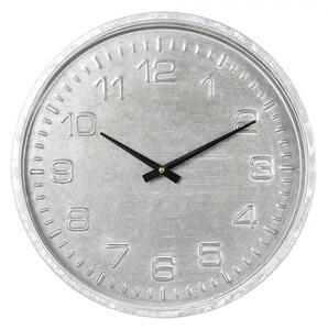 Šedé nástěnné hodiny v industriálním stylu – 39x5 cm