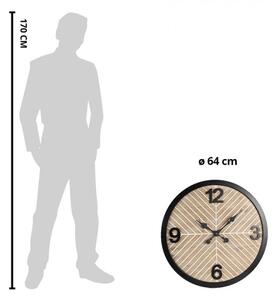 Nástěnné hodiny hnědé, černé 64x4 cm / 1xAA – 64x4 cm