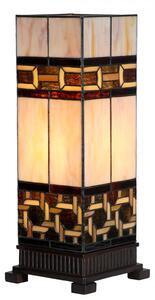 Béžovo-hnědá stolní tiffany lampa Laetitia II - 17*17*44 cm E27/ma* 1*40W - Clayre & Eef