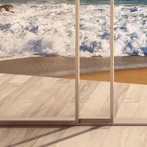 Malvis ® 3D Tapeta Výhled dřevěného tunelu na moře Vel. (šířka x výška): 144 x 105 cm