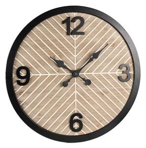 Nástěnné hodiny hnědé, černé 64x4 cm / 1xAA – 64x4 cm