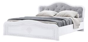 Postel 160 Lux bez rámu, bílý lesk Luiza