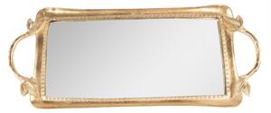 Zlatý dekorativní podnos se zrcadlem – 51x22x3 cm