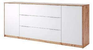Komoda 2 dveře 3 zásuvky 200 cm dub kraft / bílá Asti