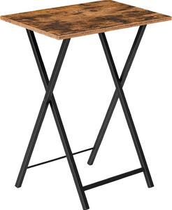 Skládací odkládací stolek Vasagle Cino 48 cm hnědý/černý