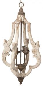 Dřevěné závěsné světlo s patinou ve vintage stylu Manneville – 40x79 cm