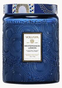 Ručně vyrobená vonná svíčka Mediterranean Lemon (citron, bergamot, jasmín a sluneční ambra)