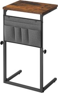 Výškově nastavitelný odkládací stolek Vasagle Asana 38 cm černý/hnědý