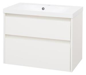 Mereo Mereo, Opto, koupelnová skříňka s umyvadlem z litého mramoru 81 cm, bílá, dub, bílá/dub, černá, CN911M