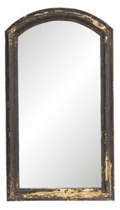 Nástěnné vintage zrcadlo v černém rámu s patinou – 33x3x59 cm