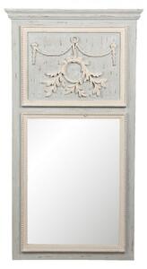 Nástěnné zrcadlo v ozdobném rámu s římsou – 65x5x120 cm