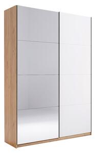 Skříň s posuvnými dveřmi 1.5x2.4m (Dveře Lesklé Bílé/Zrcadlo) série N Asti