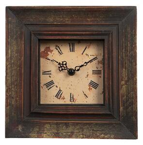 Vintage dřevěné stolní hodiny s římskými číslicemi – 23x5x23 cm