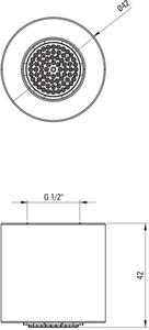 Deante Silia sprchová hlavice 4.2x4.2 cm kulatý černá NQSN30K