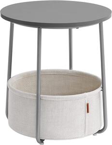 Vasagle Odkládací stolek s látkový košem, šedo-bílý
