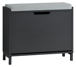 Sobuy Fsr151-K-Sch Výklopný Botník S 1 Klapkou Botník Úzký Botník Se 2 Policemi Komoda Na Boty Botník Černý Wd Cca 60X52X24Cm
