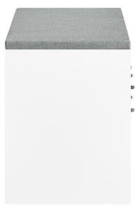 Sobuy Fsr133-K-W Lavice Na Boty Se Sedátkem Skříňka Na Boty S Posuvnými Dveřmi Komoda Na Boty Úzký Botník Wd Cca 90X46X35Cm Bílá Barva