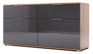 Komoda 6 šu Lava / dub kraft Luna