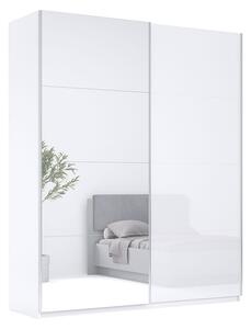 Skříň s posuvnými dveřmi 1,5x2,4m (Dveře Lesklé Bílé/Zrcadlo), série N Family
