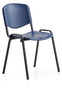 AJ Produkty Židle NELSON, plastový sedák, černá, modrá